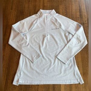 Peter Millar Quarter Zip (Woman) White & Blue Stripe - Size L